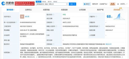 紫光云在海南成立智能科技公司 注冊(cè)資本800萬(wàn)
